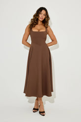 Square Neck Midi Dress