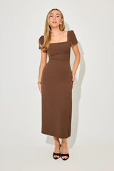 Square Neck Slip Midi Dress
