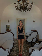 Crimson Mini Dress Black