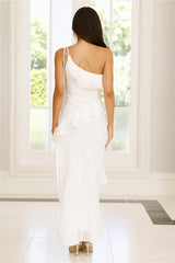 Embrace The Dream One Shoulder Midi Dress White