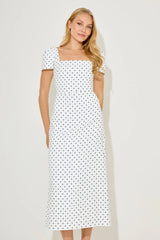Square Neck Slip Midi Dress