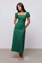 Square Neck Slip Midi Dress