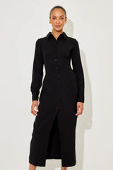 Long Sleeve Collar Maxi Dress