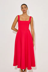 Square Neck Midi Dress
