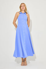 Flowy Collar Maxi Dress