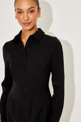 Long Sleeve Collar Maxi Dress