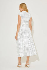 Cap Sleeve Gathered Midi Dress