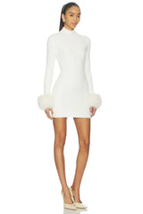 Britt Faux Fur Cuff Mini Dress
