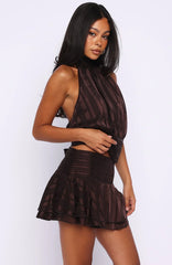 Brightened My Day Halter Top Chocolate